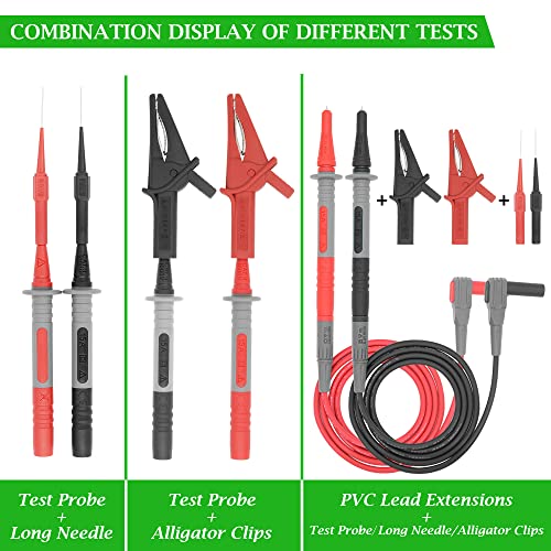 HANDSKIT Double-Insulated Multimeter Leads Set, 30A Multimeter Test Leads