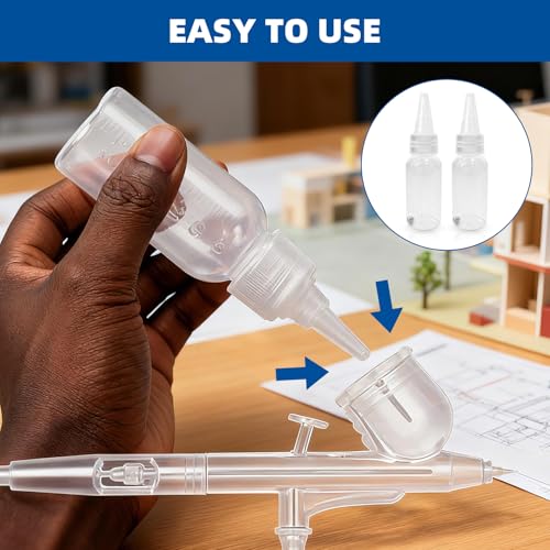 10 Pcs 30ml Airbrush Mixing Bottles for Pigment and Airbrush Art Creation | Graduated Empty Airbrush Bottles, with Palettes,Droppers,Mixing Sticks & Funnels, for Paint Mixing of Various Pigments