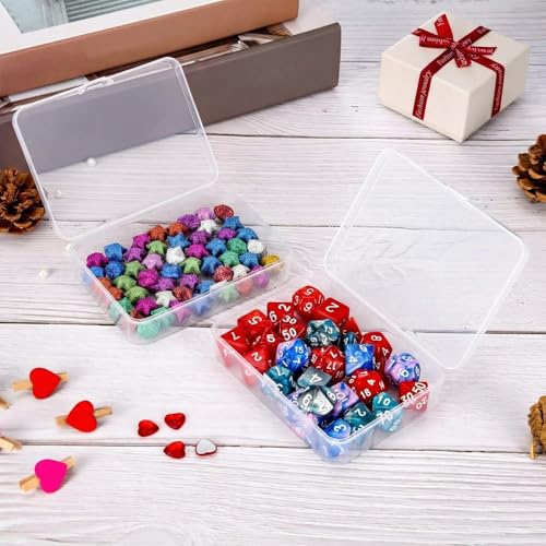 SATINIOR 24 Packs Small Clear Plastic Beads Storage Containers Box with Hinged Lid for Storage of Small Items, Crafts, Jewelry, Hardware(4.5 x 3.3 x 1.2 in) - size: 4.4 x 3.3 x1.2 in