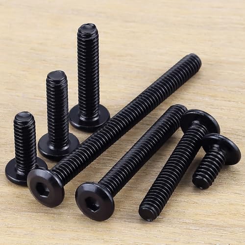 M3-0.5 x 12mm (100 pcs) Black Hex Socket Head Cap Screws, 304 Stainless Steel 18/8, Furniture Bolts, Connector Screws for Furniture, Black Oxide Finish, Full Thread, Hex Spanner Wrench Included - size: M3-0.5 x 12mm