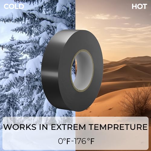 SWRT 0.75" x66ft 3 Pk Electrical Tape, Waterproof Flame Retardant.