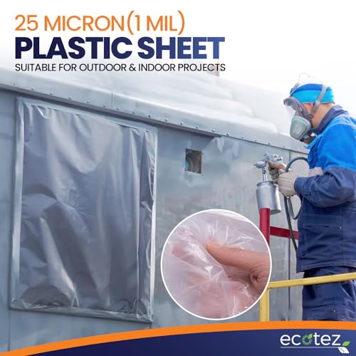 1 Pack 12 x 9 ft Extra Large Plastic Drop Cloth for Painting - size: 1 Sheet-1mil