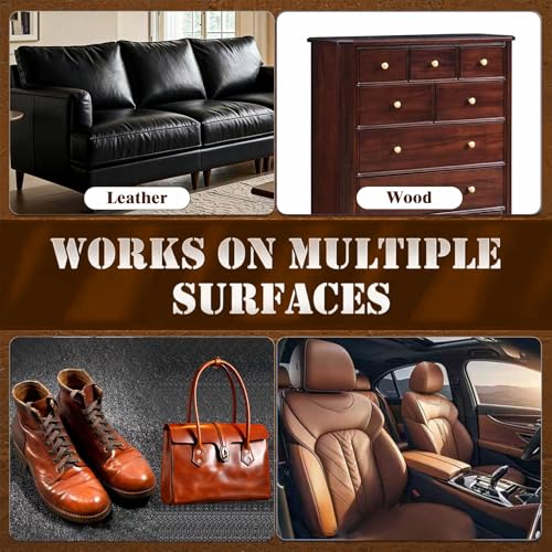 Furniture Salve for Leather (8oz), Polisher, Moisturizer and Restorer for Couches and Furniture - Conditioner for Leather, Wood, Bags, Car Seats, Jackets, Vinyl, Leather Repair Salve