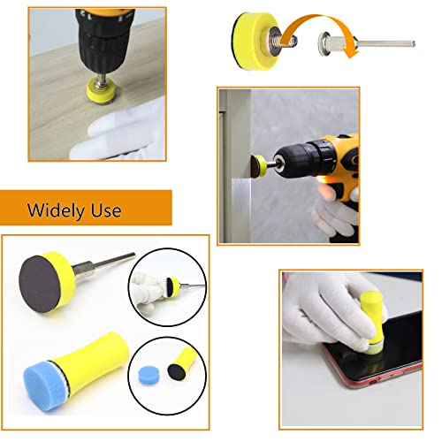 160Pcs 1inch Sanding Discs Hook and Loop 60 to 10000 Wet Dry Sandpaper with 1/8" Shank Backing Pad,Hand Sanding Block,Sponges Polishing Pads and Interface Pad for Drill Grinder Rotary Tools Attachment - style: 1inch-165pcs