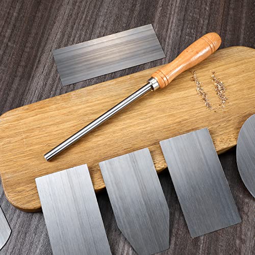 Therwen Card Scraper Burnisher, Cabinet Scraper Set for Woodworking,Silver - color: Silver