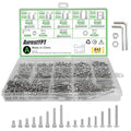 842 Pcs Metric Screws Assortment Kit, M2.5 Screw Kit, Small Assorted Nuts and Bolts Assortment Kits, Stainless Steel Hex Socket Button Head Screw & Hex Socket Head Screw Set with Washers + Wrenches - size: M2.5-842Pcs