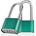 Faburo 2pcs Combination Lock, 4-Digit Heavy Duty Combo Lock - color: 2pcs-Long-Green