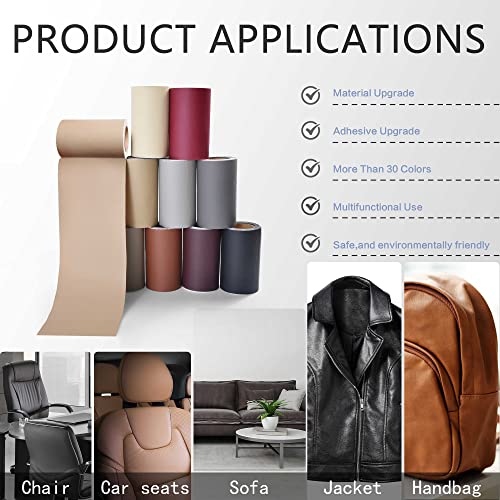Self Adhesive Leather Repair Patch, Leather Repair Tape Kit Apricot - color: Apricot, size: 4" x 63"