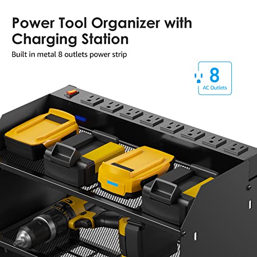 CCCEI Wall Mount Modular Tool Charging Organizer, Black, 1 Pack, 3 Tier. - color: Black