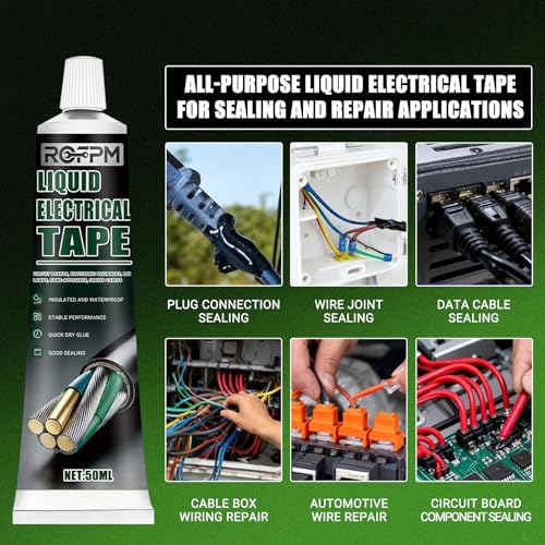 Liquid Electrical Tape Black Kit 100ml, Wire Cable Repair Adhesive