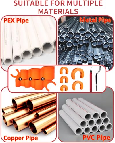 12 Pcs 1/4-1 Inch Depth Gauge and Pipe Deburring Tool, Removal Tools Set for Sharkbite Fittings, Deburring Tool with 5 High Speed Steel Blades,Plumbing Tools Kit for PEX Copper PVC CPVC Pipes