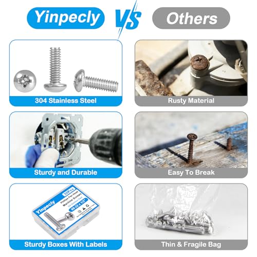 15 Pcs #8-32 x 2-1/2" Pan Head Machine Screws 304 Stainless Steel - size: #8-32 x 2-1/2"