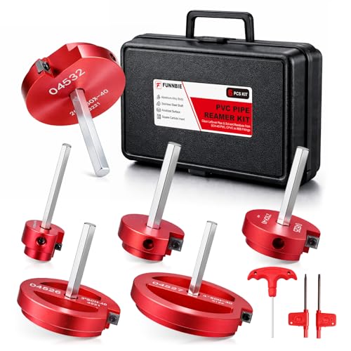 6Pcs PVC Pipe Reamer Kit, Durable Aluminum PVC Fitting Saver - size: 0.75+1+1.5+2+3+4 Inch