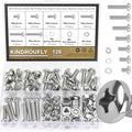 126 Pieces M6 x 8/10 /12/16 /20/25 /30mm Phillips Pan Head Machine Screws Nuts Washers Assortment Kit, 304 Stainless Steel, Fully Machine Thread - size: M6