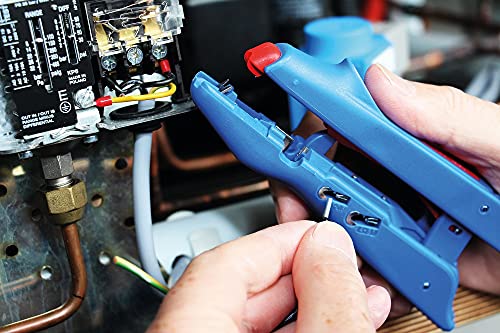 WEICON Duo-Crimp No. 300 Automatic Wire Stripper & Ferrule Crimper, 3-in-1 Tool with Side Cutter, 10–20 AWG (1)