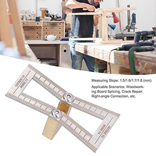 Precision Stainless Steel Dovetail Marking Fixture with Bevel for Joinery