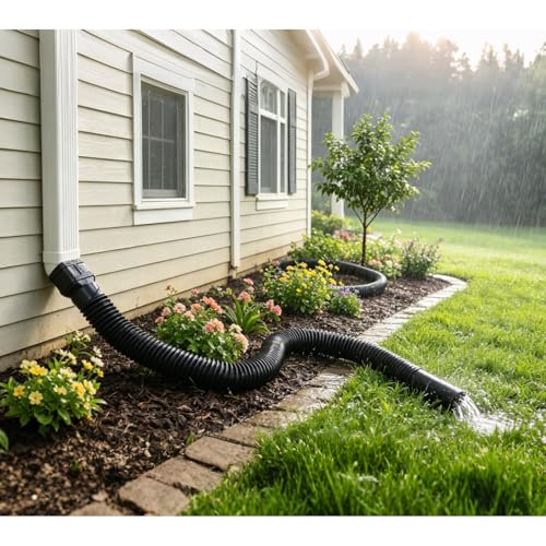 Prestantious 7ft Long Downspout Extensions Flexible Drainage Pipe,2-Pack - color: 2-Pack, Black
