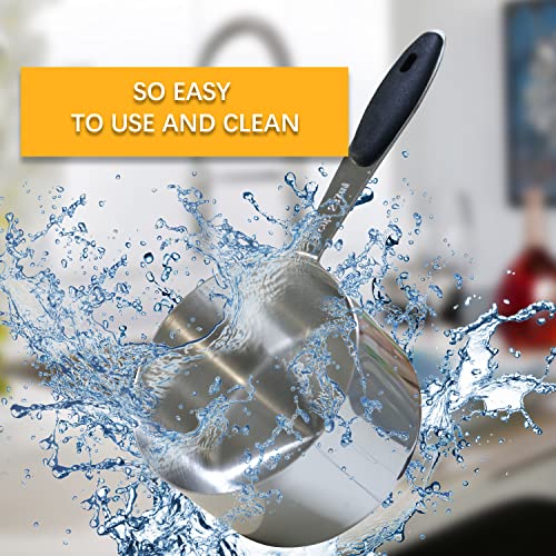 2PCS 1cup(237ml) Measuring Cup, Stainless Steel Measure Scoop - size: 1cup