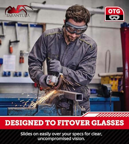 ANSI Z87.1+ Safety Goggles Over Glasses, Anti-Fog&Anti-Scratch UV380 Lenses - color: Grey