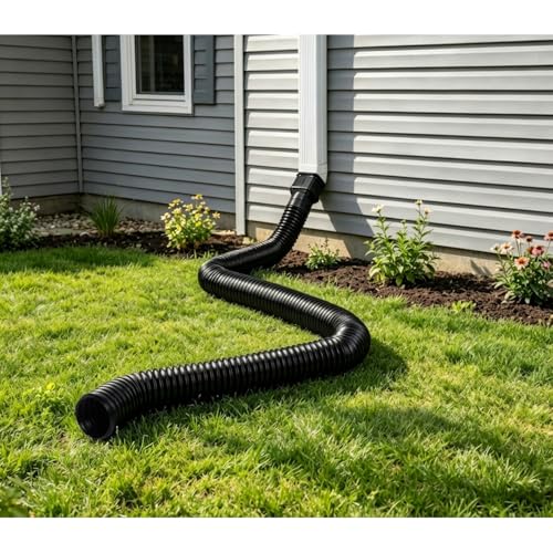 Prestantious 7ft Long Downspout Extensions Flexible Drainage Pipe,2-Pack - color: 2-Pack, Black
