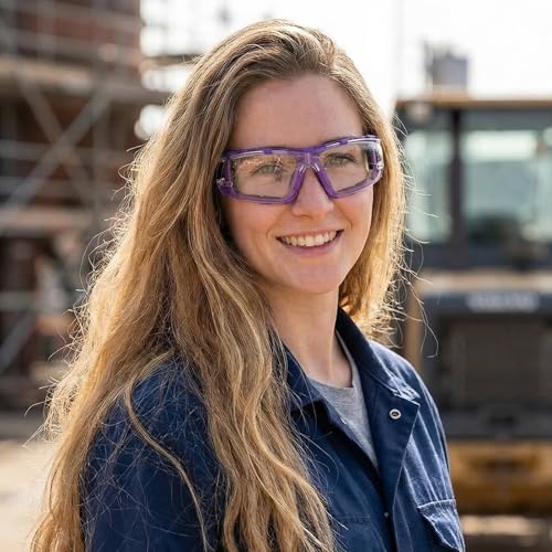 UKNOW Safety Glasses - Anti Fog Wraparound Lenses - Removable Foam Gasket - ANSI Z87.1 Protective Eyewear - Impact Resistant - color: Purple