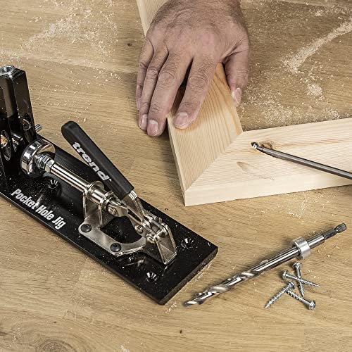 Trend Pocket Hole Jig Kit with Dual Column Jig, Face Clamp, HSS Drill Bit & Depth Setting Collar, 2 Square Bit Drives & 100 Pocket Hole Screws, PH/JIG - style: Dual Column