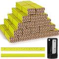 Honoson 200 Pcs Flat Construction Pencils with Printed Ruler Wood Graphite 2 Pcs Carpenter Pencil Sharpener for Woodworking Marking Tool(Yellow) - color: Yellow