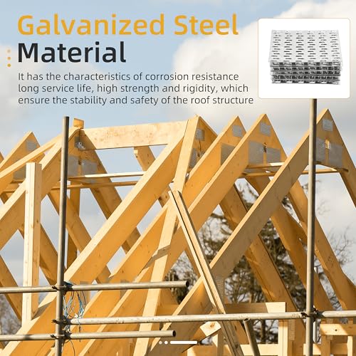 10 Pack 6x4 inch Truss Mending Plate Compatible with 8mm Nail Teeth - size: 6x4 inch