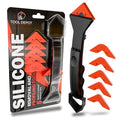 3 in 1 Caulking Tool with 6 Silicone Tips – Sealant Finishing & Caulk Remover, Stainless Steel Head, Mastic Remover & Angle Scraper for Bathroom, Kitchen, Floor, Window, Sink