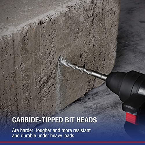 Utoolmart Masonry Drill Bit 25mm x 350mm Carbide Tipped Rotary Hammer Bit Square Shank for Impact Drill 1Pcs - size: Square handle 25*350