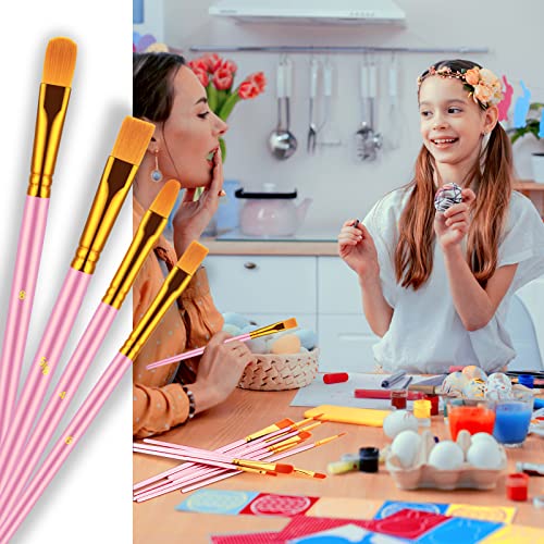 Artstorys 30Pcs Paint Brush Set for Acrylic, Oil & Watercolor, Pink - color: Nickel,pink