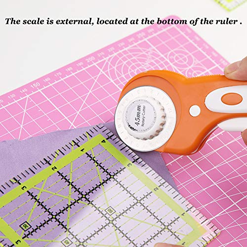 UOOU 4.5 inch Quilting Ruler, Square Quilting Square Sewing Ruler - color: Green-Small