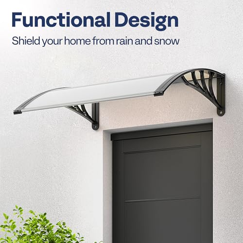 VIVOHOME Polycarbonate Window Door Awning Transparent 38 Inch x 40 Inch - color: Transparent, size: 38 Inch x 40 Inch
