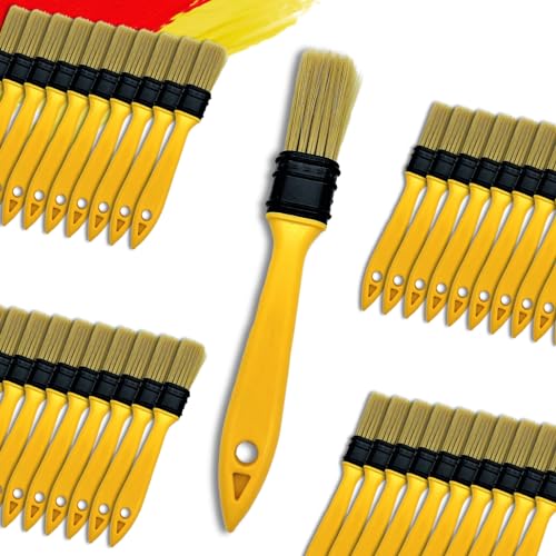 Not Chip Brush Set 1 inch 40 Pack, Never Lose Bristles | Paint Brushes for Walls, 100% Plastic, for Paint, Glues, Stains and Single material - size: 1 inch, 40 pcs