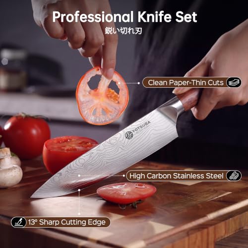 YOTSUBA 14 PCS Japanese Knife Set with Block and Sharpening Rod - style: 14PCS knife block set