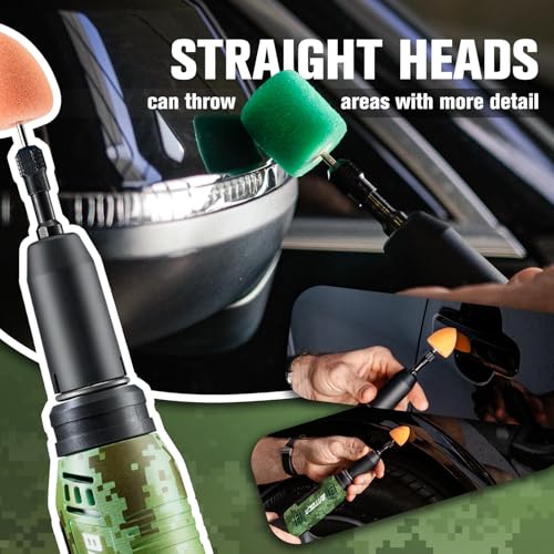 BATOCA 2026 S6 Mini Cordless Polisher 2 Heads for Car/Motorcycles Detailing Kit - size: Camouflage Pattern Style with 2 batteries