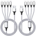 Multi Charging Cable, Multi USB Cable Universal 4 in 1 Multiple USB Cable - color: Silver