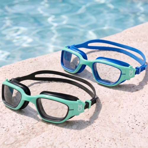 Vvinca Kids Swim Goggles, Swimming Goggles for Kids 3-14 Anti-Fog UV Protection No Leak Pool Glasses for Boys Girls - color: 11- Blue& Black