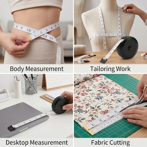 2 Pack Soft Measuring Tape Set, 60 Inch/150 cm Body and Sewing Tape Measure