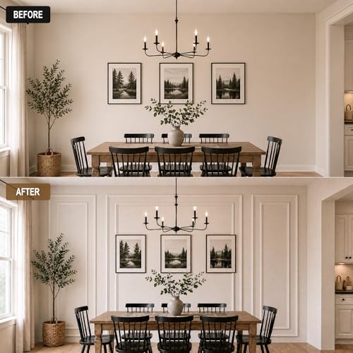 SMARTSTANDARD Pre Cut Wall Molding Kit for Accent, 3 Set Bilinear Frame - color: White: Style 2