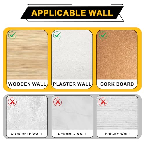 60 PCS Double-Headed Picture Hanging Nails Thumb Tacks for Wall Hangings,Heavy Duty Push Pins,Renter Friendly Wall Hooks Decor Small Picture Frame Hangers for Drywall Cork Board Pictures Tapestry&Art