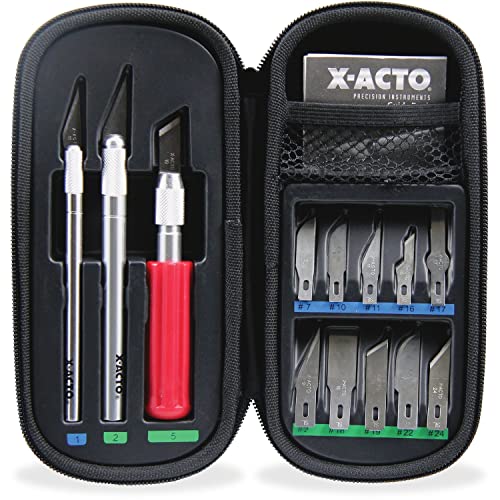 X-ACTO Compression Basic Knife Set, Includes 3 Knives, 13 Blades, Soft Carry Case, 17 Count - Crafting, Art Projects, Cutting Tools