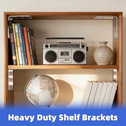 5"x5"x2.5" Steel L Brackets Right Angle Bracket for Wood Structures - size: （8PCS） Silver