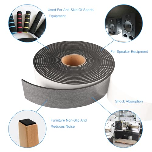 High Density Foam Tape,2 Inch Wide x 1/8 Inch Thick Door Insulation Tape,Adhesive Weather Stripping for Doors Window,Foam Seal Proofing Tape,33 Feet Long - size: 2"W x 1/8"T x 33FT