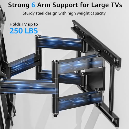 MOUNTUP TV Wall Mount Holds 250 lbs for 50-110 inch Large TVs, Heavy Duty Full Motion 1.65" Slim TV Bracket with Extension, Swivel & Tilt, Pre-Assembled, Max VESA 800x600mm, Fits 12-24" Studs - size: Fit Most 50"-110" TVs