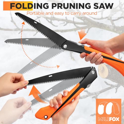 Folding Hand Saw, 10 in Pruning Saw with Triple-Cut SK5 Blade