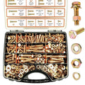 535PCS Grade 8 SAE Bolts and Nuts Kit - Heavy-Duty Alloy Steel Hex Bolt Set with Flat & Lock Washers, Yellow Zinc Plated (1/4-20, 5/16-18, 3/8-16) for DIY, Automotive & Industrial Use - size: 535PCS 1/4-20,5/16-18,3/8-16