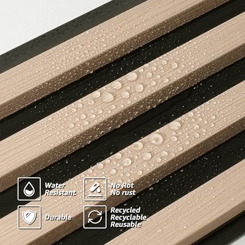 Art3d 96 x 6 Inch WPC 3D Fluted Wood Textured Slat Wall Panels, 8-Pack, Oak - color: WPC Oak, size: 96*6