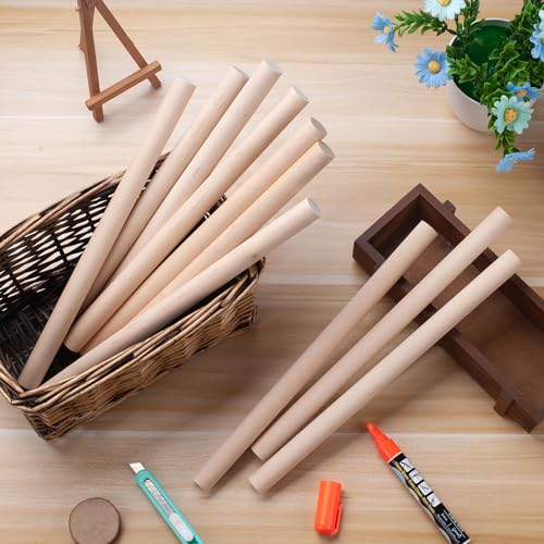 ONUPGO 10 PCS Dowel Rods Wood Sticks Wooden Dowel Rods - 3/4" X 12" Unfinished Hardwood Sticks for Arts and DIYers, Crafting, Tiered Cake Support and Wedding Ribbon Wands - size: 3/4"x12"Dowels-10 PCS