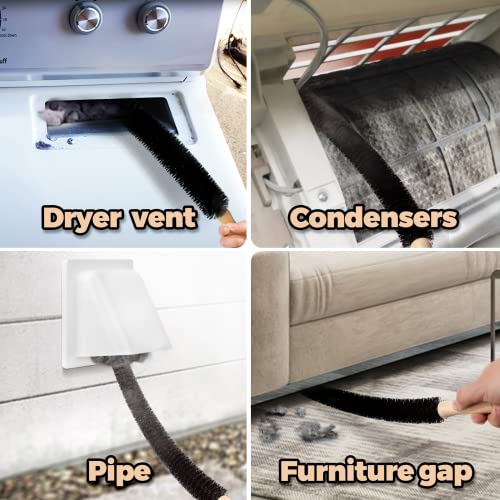 Holikme Dryer Vent Cleaner Kit - 4 Pack Flexible lint Trap Cleaner Tools - size: Long 4Pack